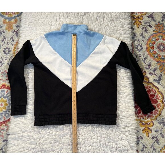 Fila Women Sweatshirt Large Chevron ¼ Zip Long Sleeve Blue Black White - Picture 5 of 7